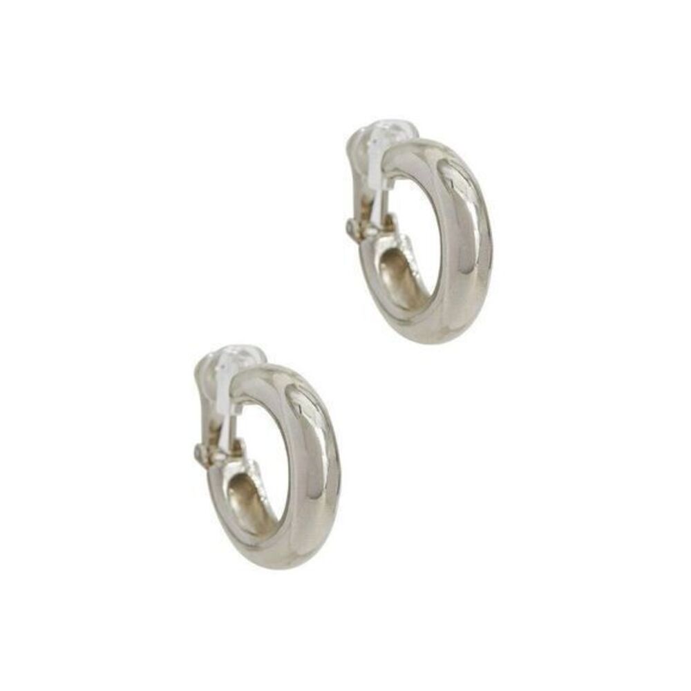 KENNETH JAY LANE Silver Tube Hoop Earrings